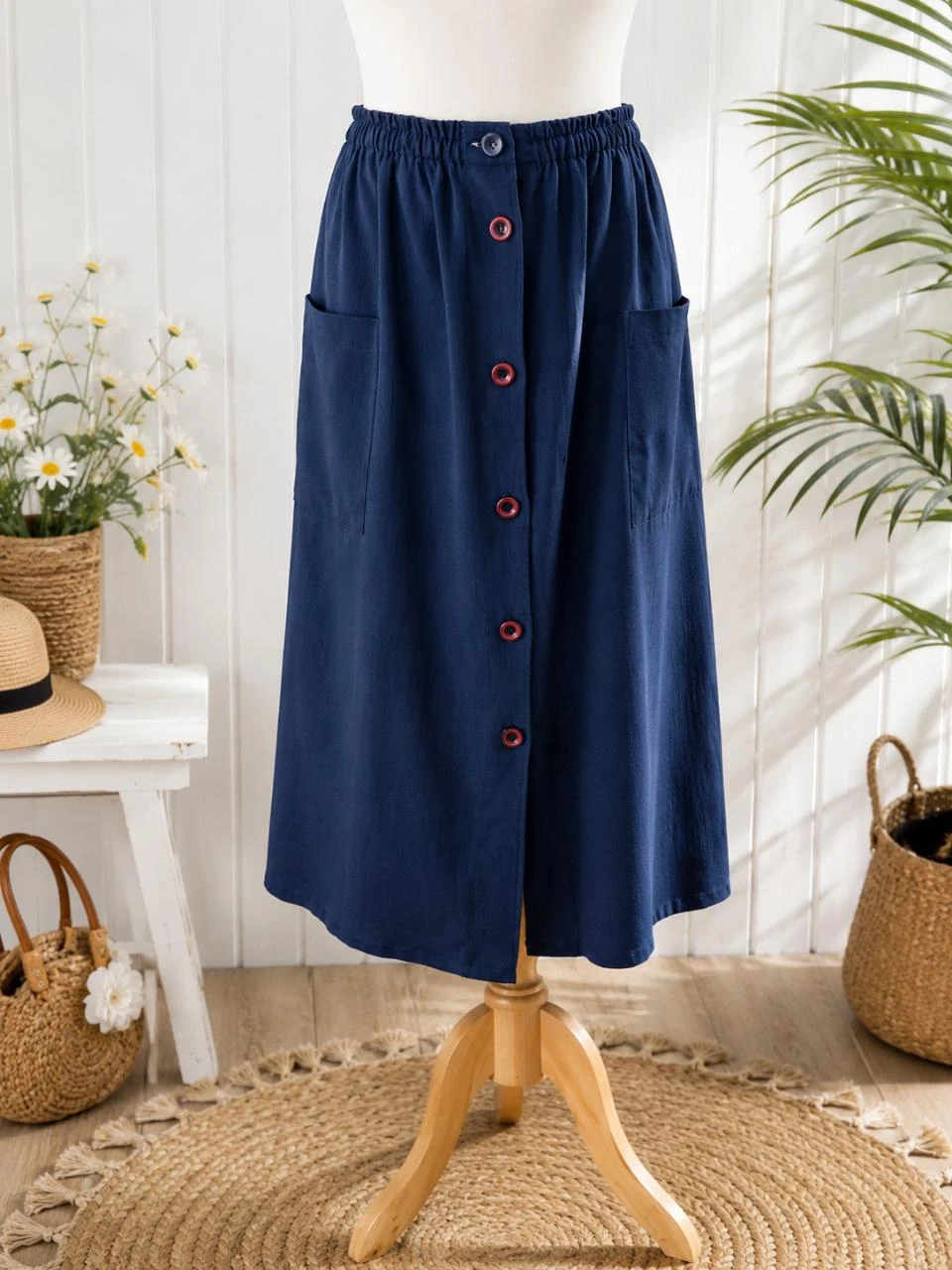 Jupe couleur marine taille 46/48 élastique a la taille excellent état